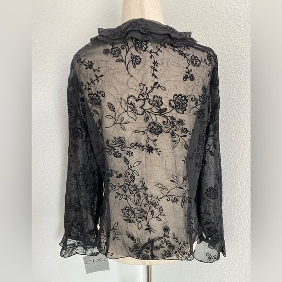 NWT  CDC Slip Dress Matching Lace Velvet Formal Evening Jacket Black SZ 14 - Picture 7 of 15